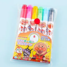 Anpanman Round Tip Marker Set - 6 pcs