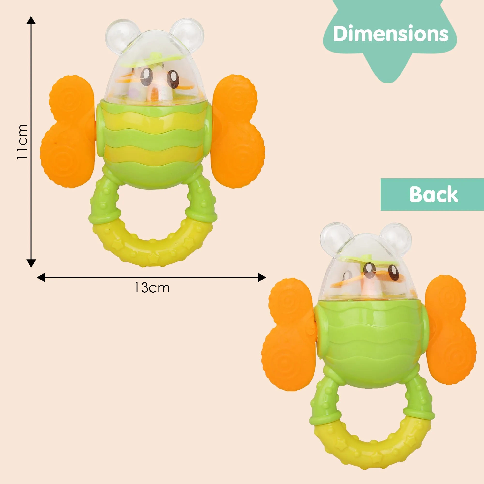 Baby Moo Butterfly Multicolour Rattle Teether