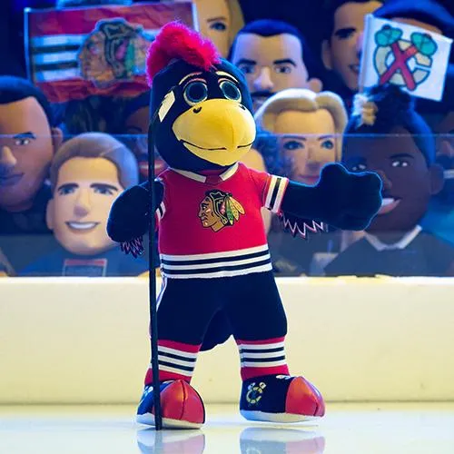 Chicago Blackhawks Tommyhawk Sleep Squad Blanket & 10" Bleacher Creature Bundle