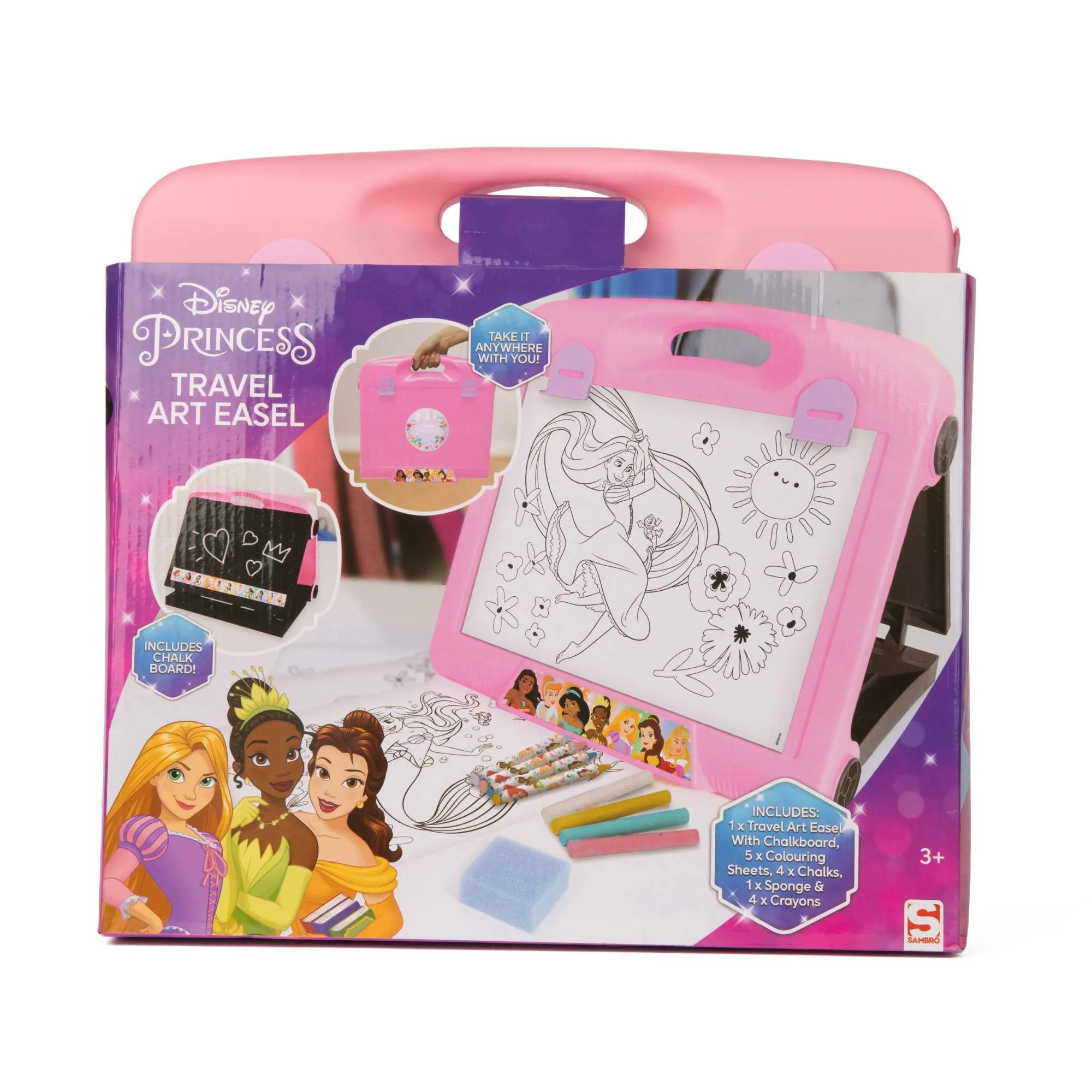 Disney Princess Art Easel  - Chalkboard, Crayons & Chalks included