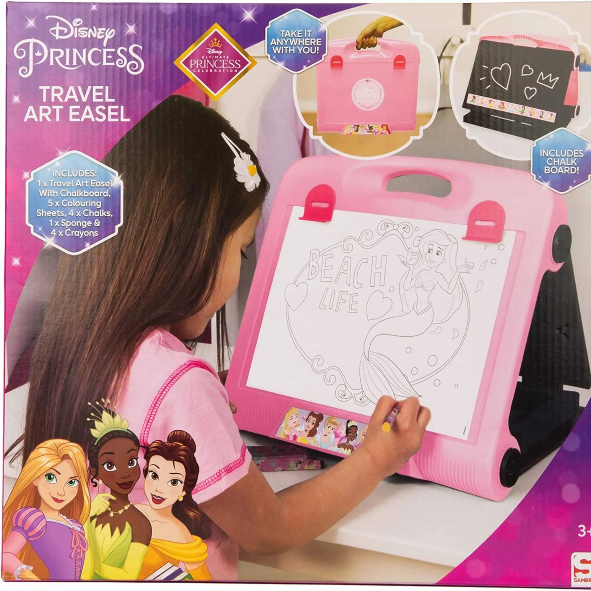 Disney Princess Art Easel  - Chalkboard, Crayons & Chalks included