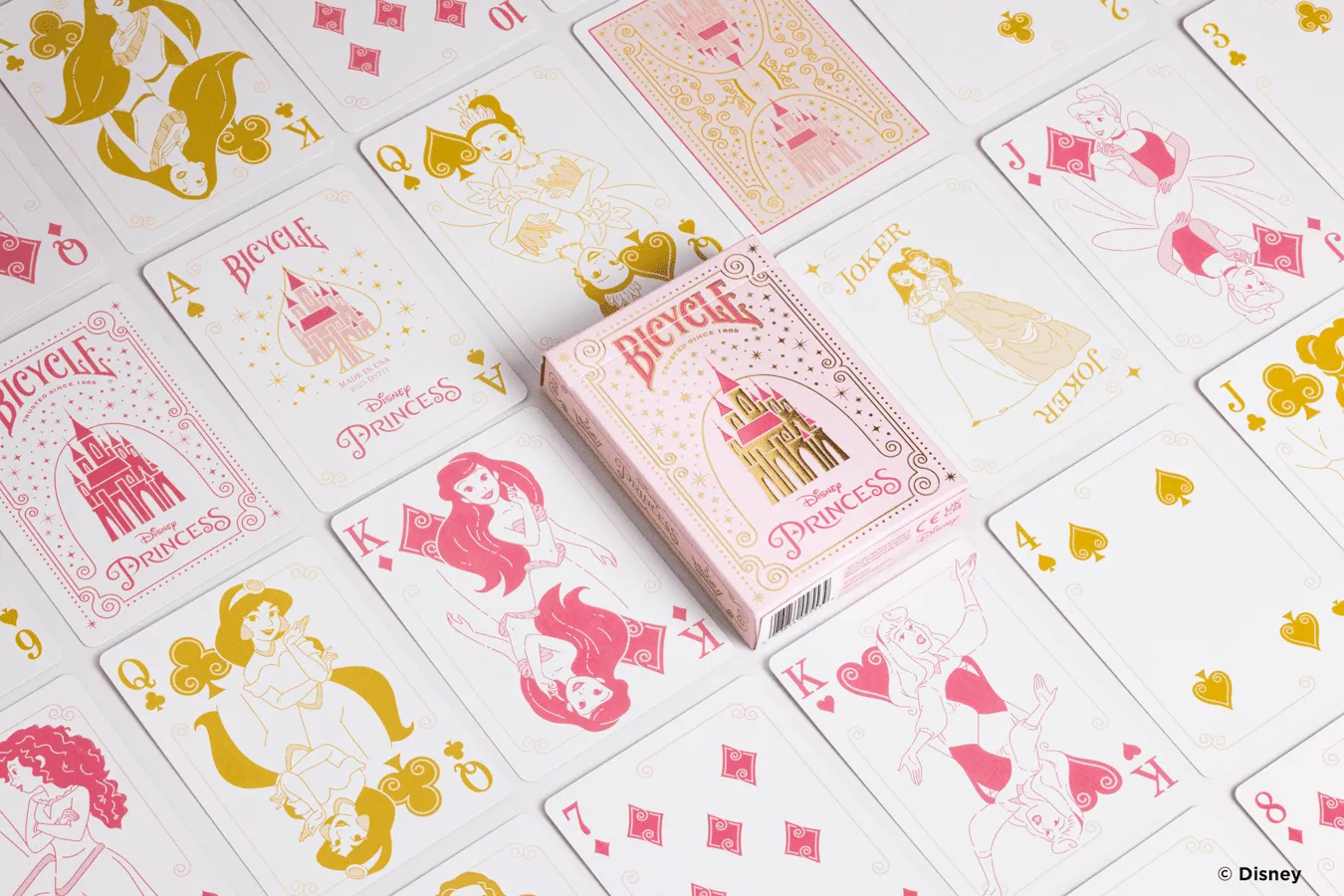 Disney Princess Inspired Pink Bicycle Playing Cards