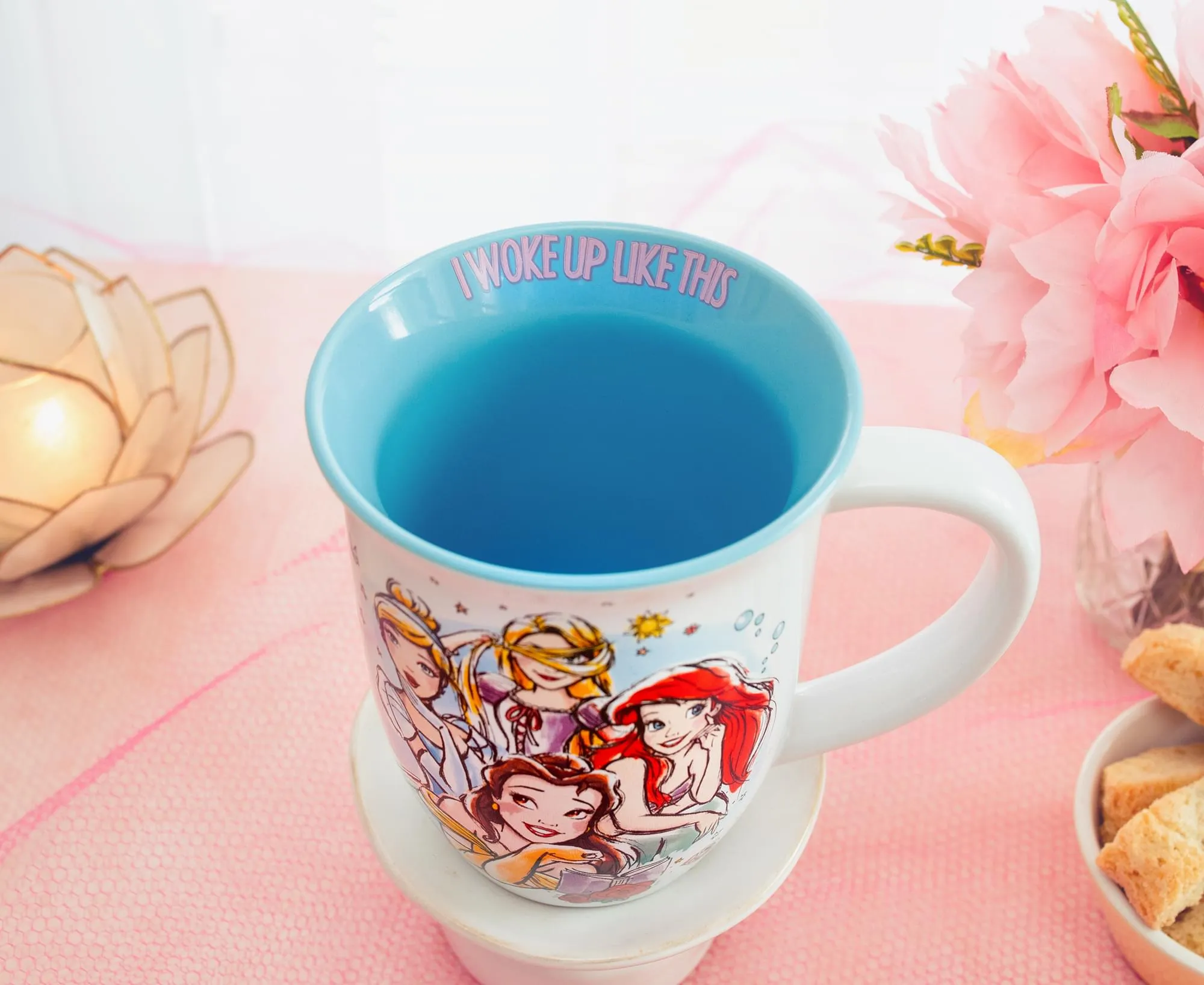 Disney Princess "I Woke Up Like This" Wide Rim Ceramic Mug | Holds 16 Ounces