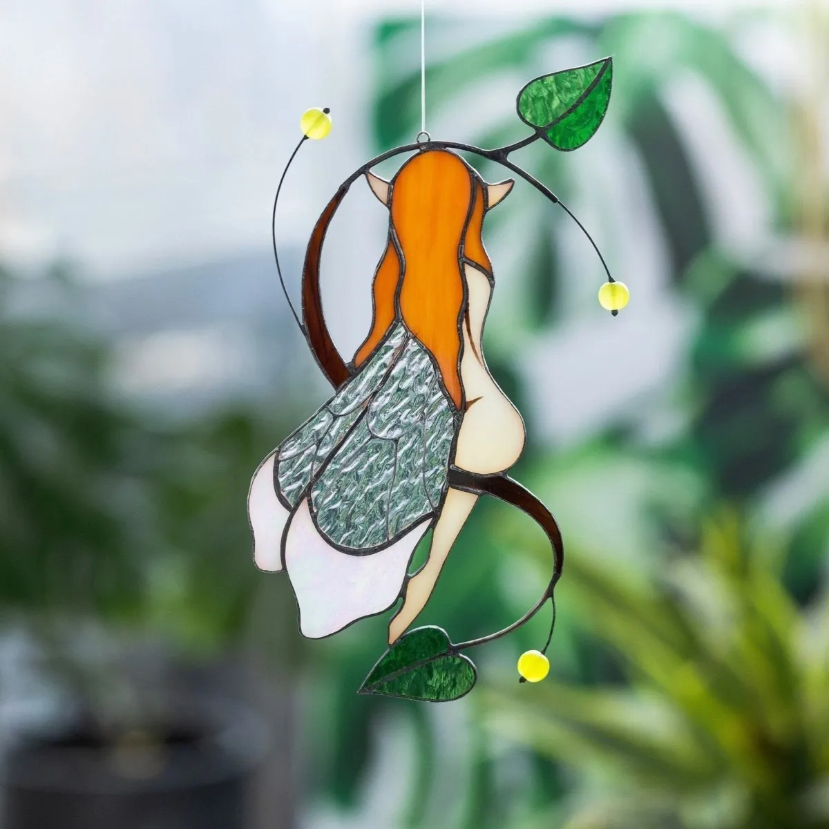 Elf Stained Glass - Suncatcher Hanging Decor 8.5x4.7 inch