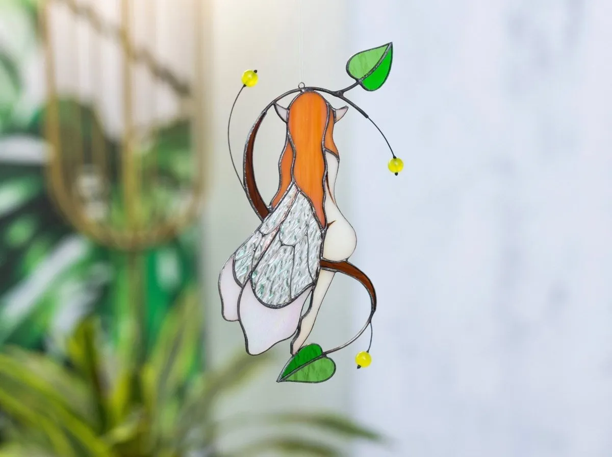 Elf Stained Glass - Suncatcher Hanging Decor 8.5x4.7 inch