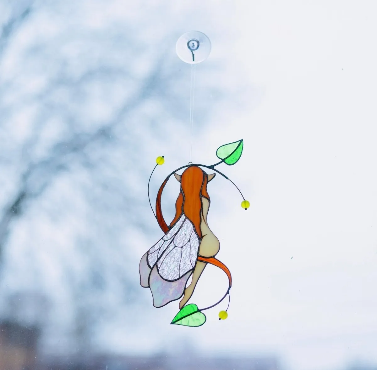 Elf Stained Glass - Suncatcher Hanging Decor 8.5x4.7 inch