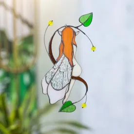 Elf Stained Glass - Suncatcher Hanging Decor 8.5x4.7 inch