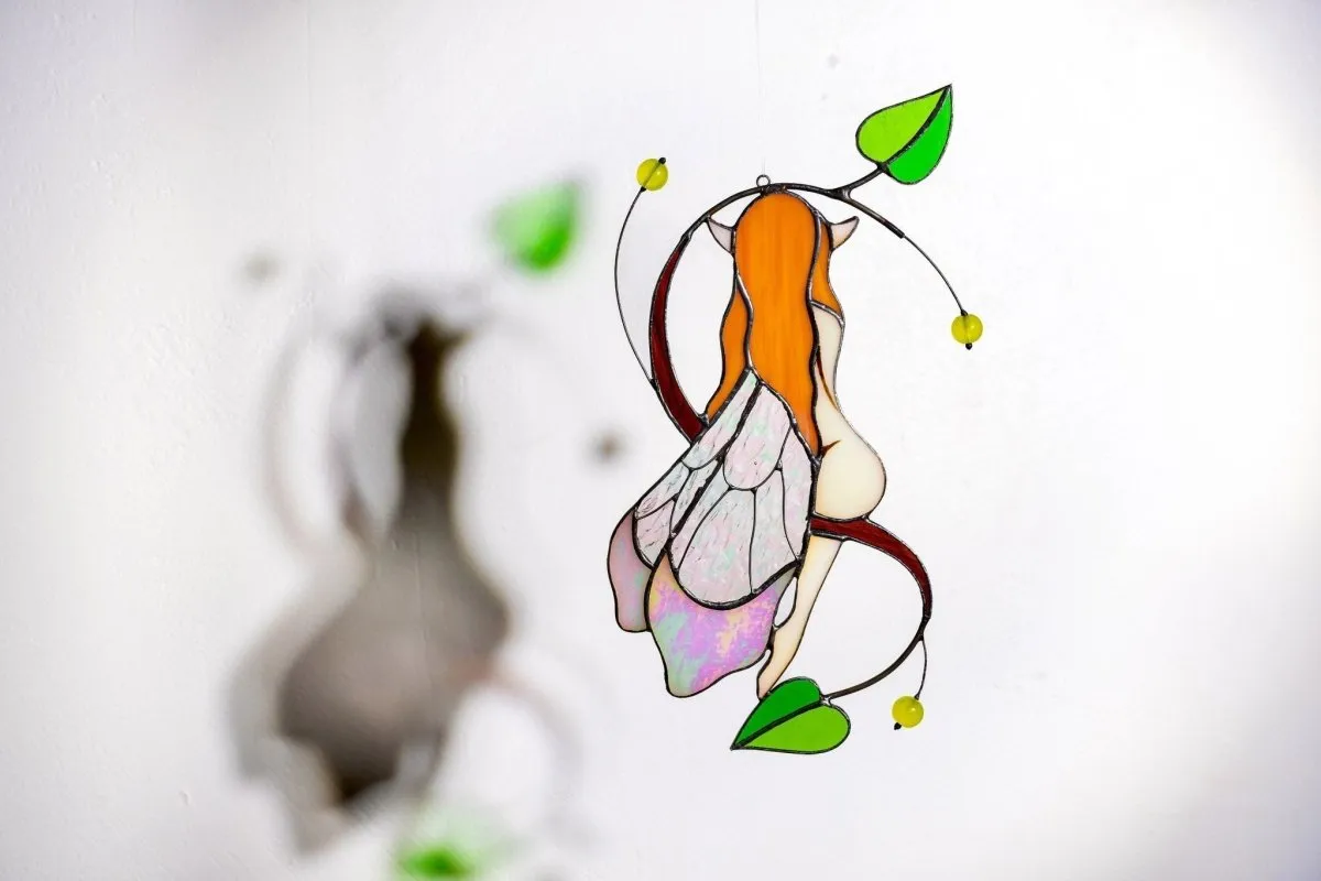 Elf Stained Glass - Suncatcher Hanging Decor 8.5x4.7 inch