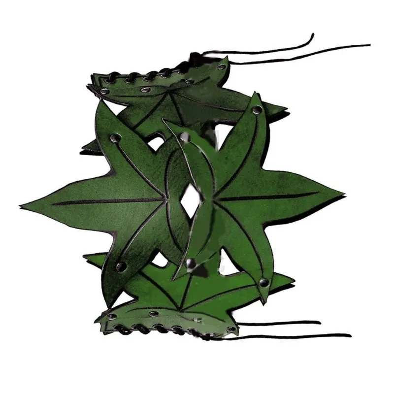 Elven Leaves Wide Waist Belt Medieval Cinch Belt with Adjustable Straps