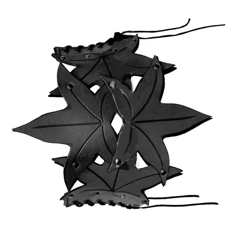Elven Leaves Wide Waist Belt Medieval Cinch Belt with Adjustable Straps