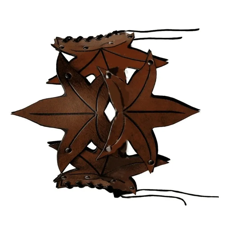 Elven Leaves Wide Waist Belt Medieval Cinch Belt with Adjustable Straps