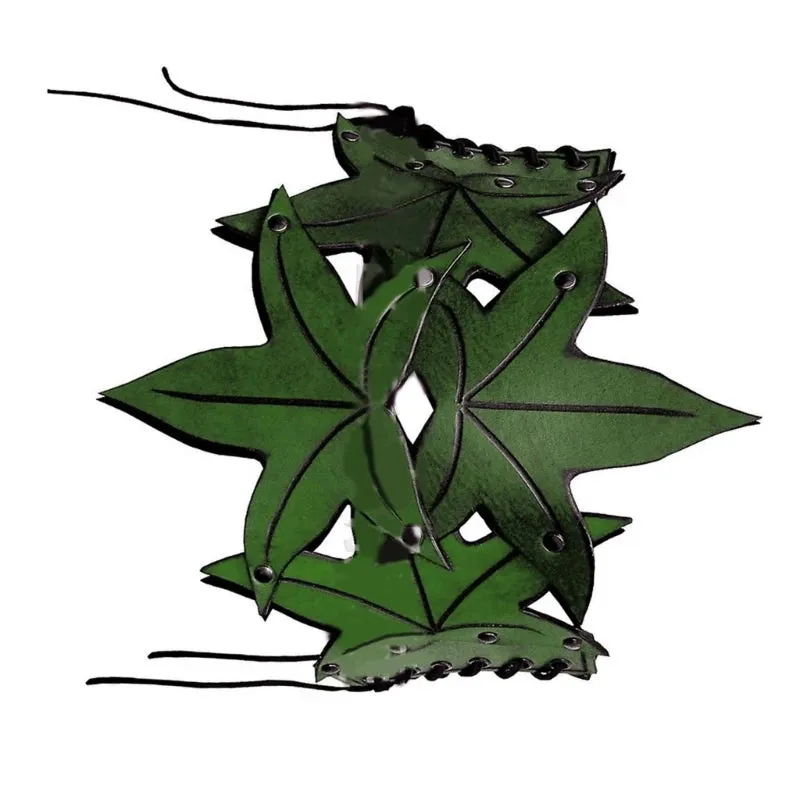 Elven Leaves Wide Waist Belt Medieval Cinch Belt with Adjustable Straps