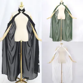 Fairy Elf Cape Elven Queen Princess Collared Cloak Medieval Cosplay Costume