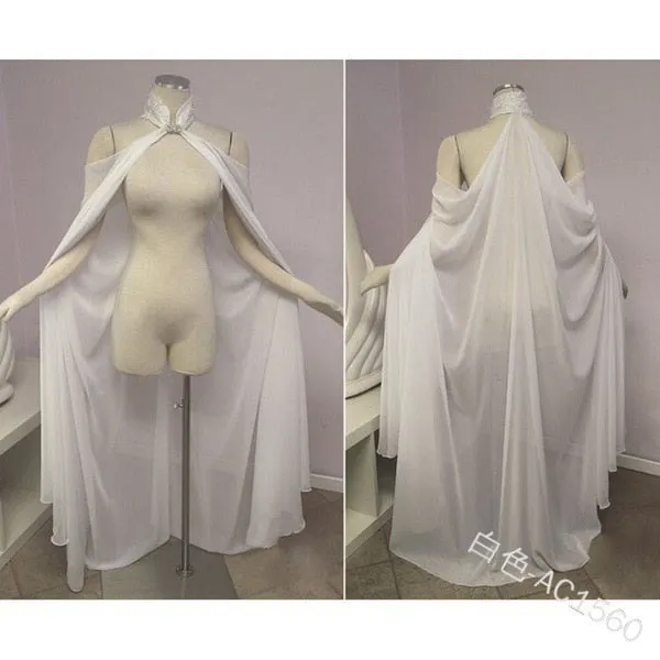 Fairy Elf Cape Elven Queen Princess Collared Cloak Medieval Cosplay Costume