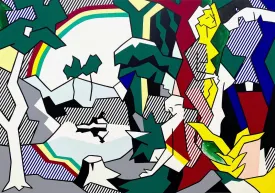 Landscape With Figures And Rainbow (from Landscape Series) - Roy Lichtenstein - Modern Pop Art Painting - Life Size Posters