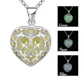 Luminous Heart Small Glow in The Dark Pendant Necklace