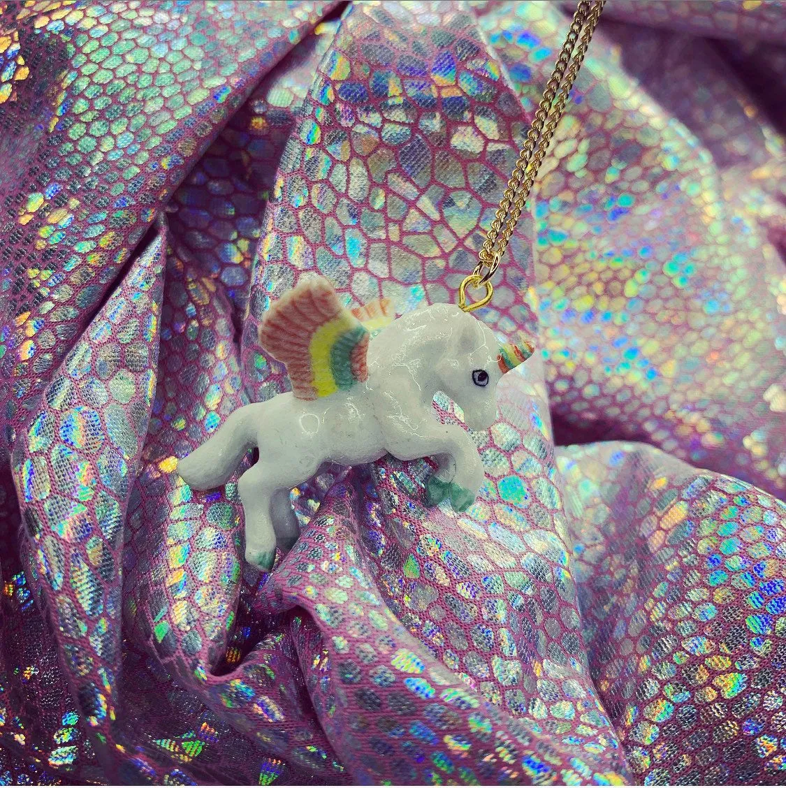 Magical unicorn rainbow pendant necklace by AndMary