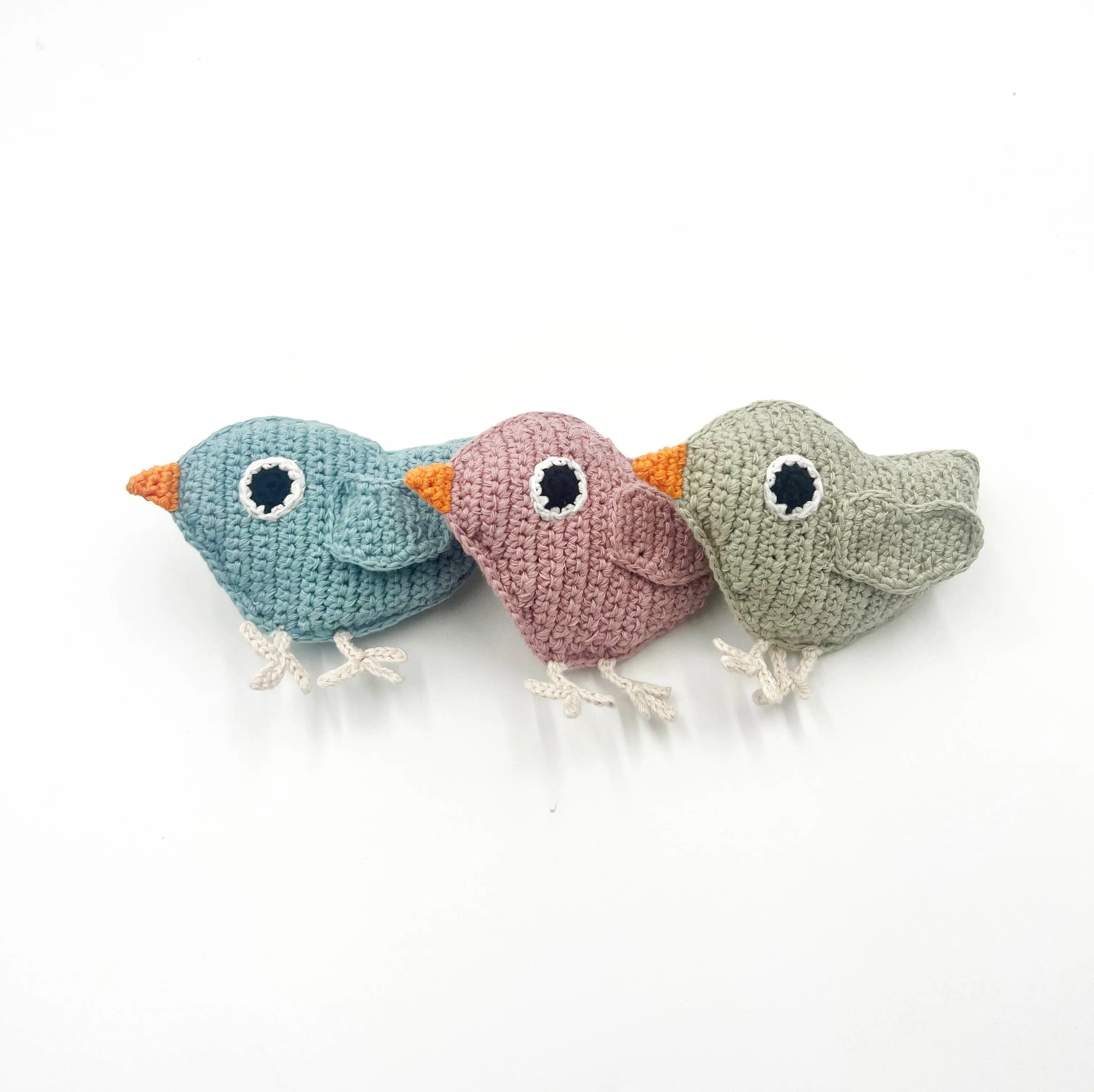 Plush Baby Bird Rattle: Dusky Pink