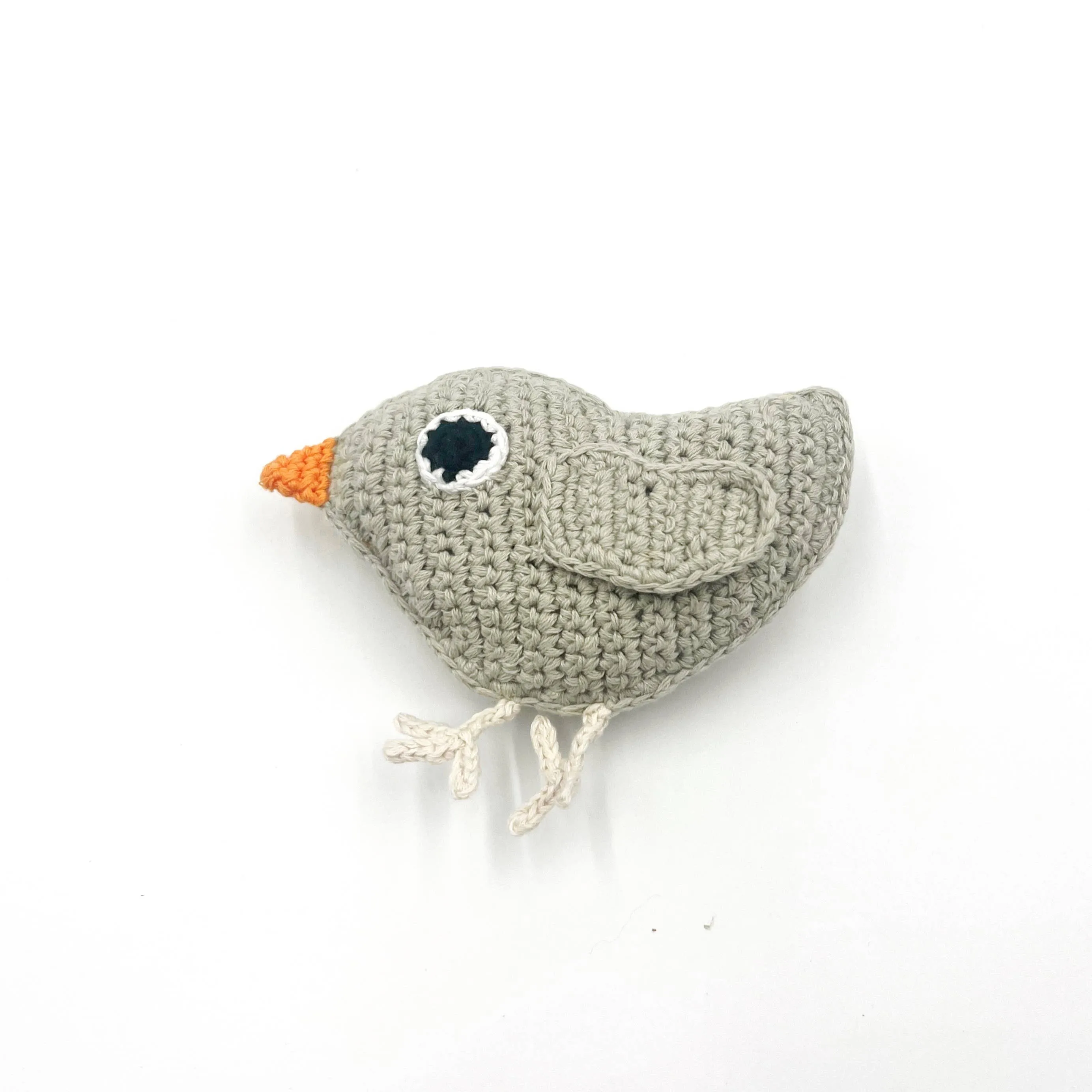 Plush Baby Bird Rattle: Dusky Pink
