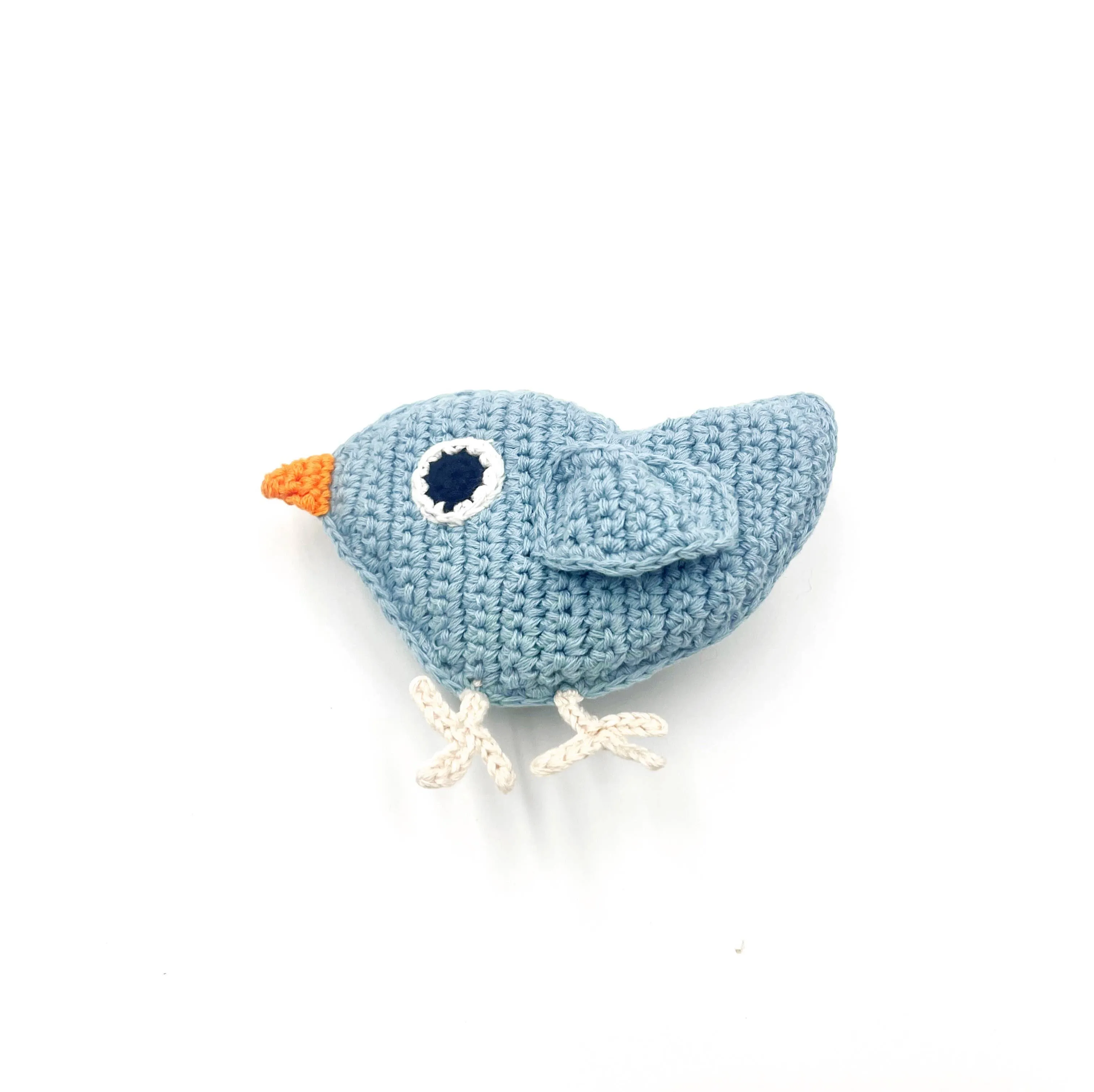 Plush Baby Bird Rattle: Dusky Pink