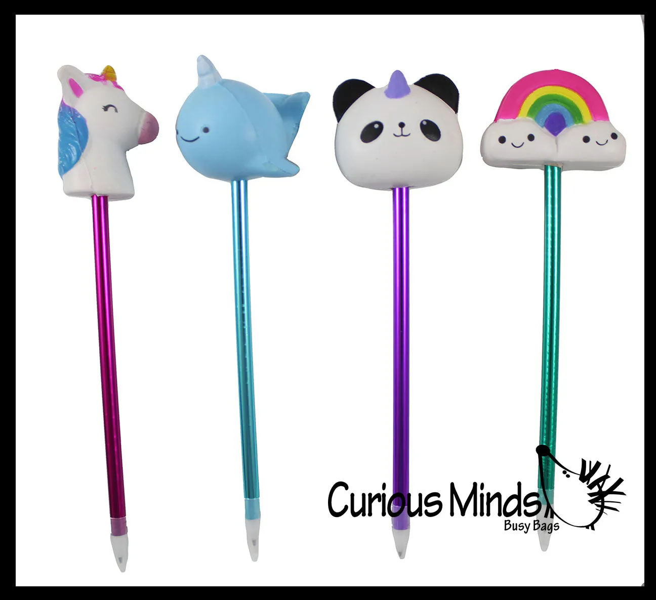 Slow Rise Horn Mystical Animals Unicorn/Panda/Narwhal/Rainbow Pen - Soft Scented Cute Pens - Office School