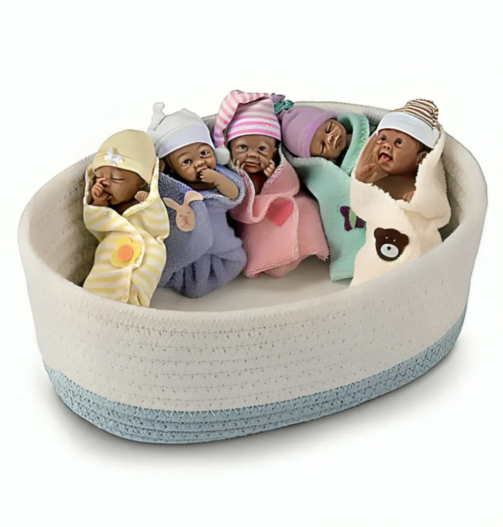 The Ashton-Drake Galleries Bundle Babies Baby African American Black Doll Collection Issue #3: Bundle of Sunshine Miniature Lifelike Collectible Dolls by Sherry Rawn 4-Inches