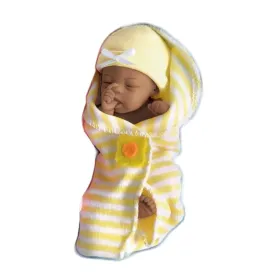 The Ashton-Drake Galleries Bundle Babies Baby African American Black Doll Collection Issue #3: Bundle of Sunshine Miniature Lifelike Collectible Dolls by Sherry Rawn 4-Inches