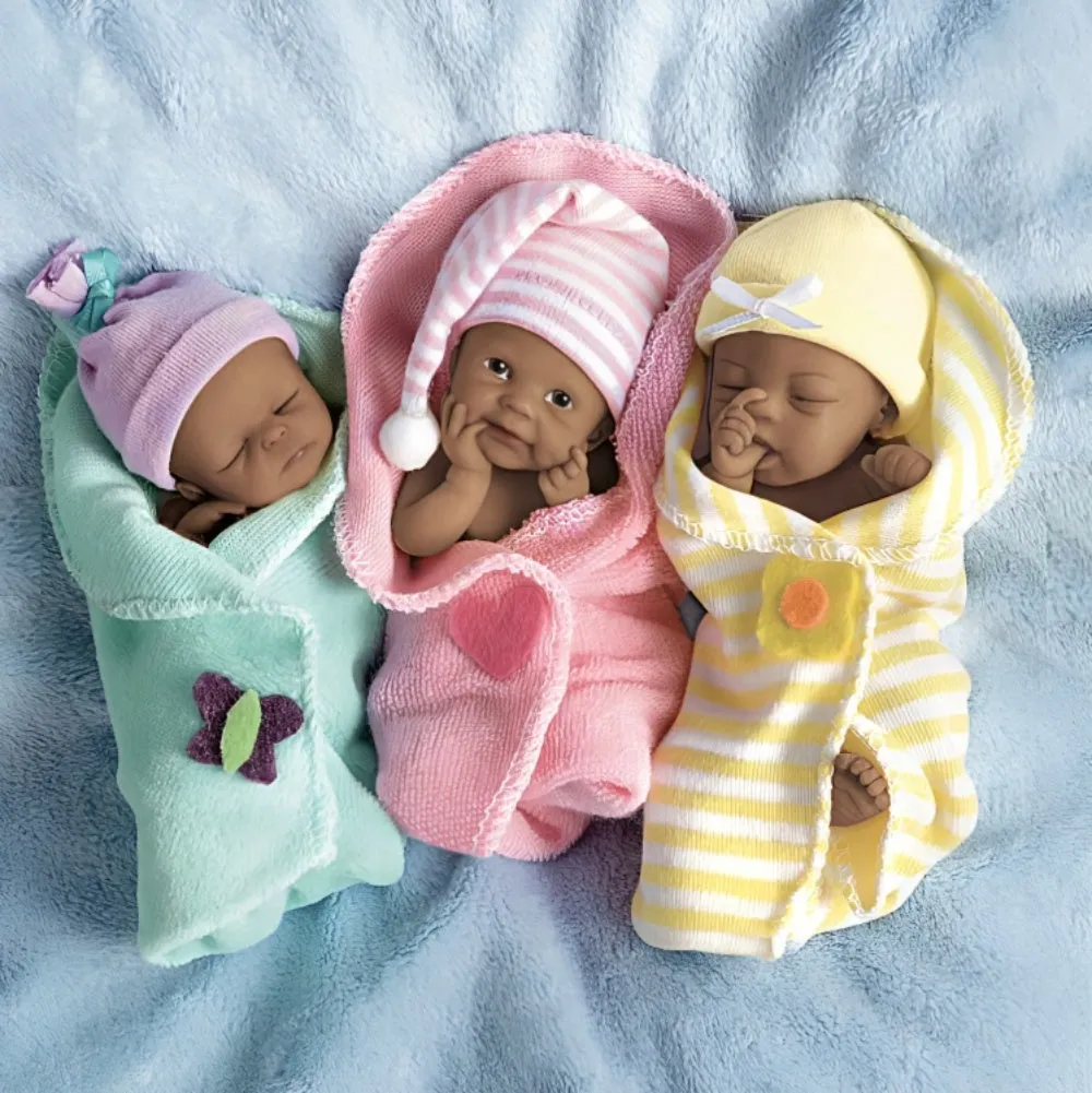 The Ashton-Drake Galleries Bundle Babies Baby African American Black Doll Collection Issue #3: Bundle of Sunshine Miniature Lifelike Collectible Dolls by Sherry Rawn 4-Inches