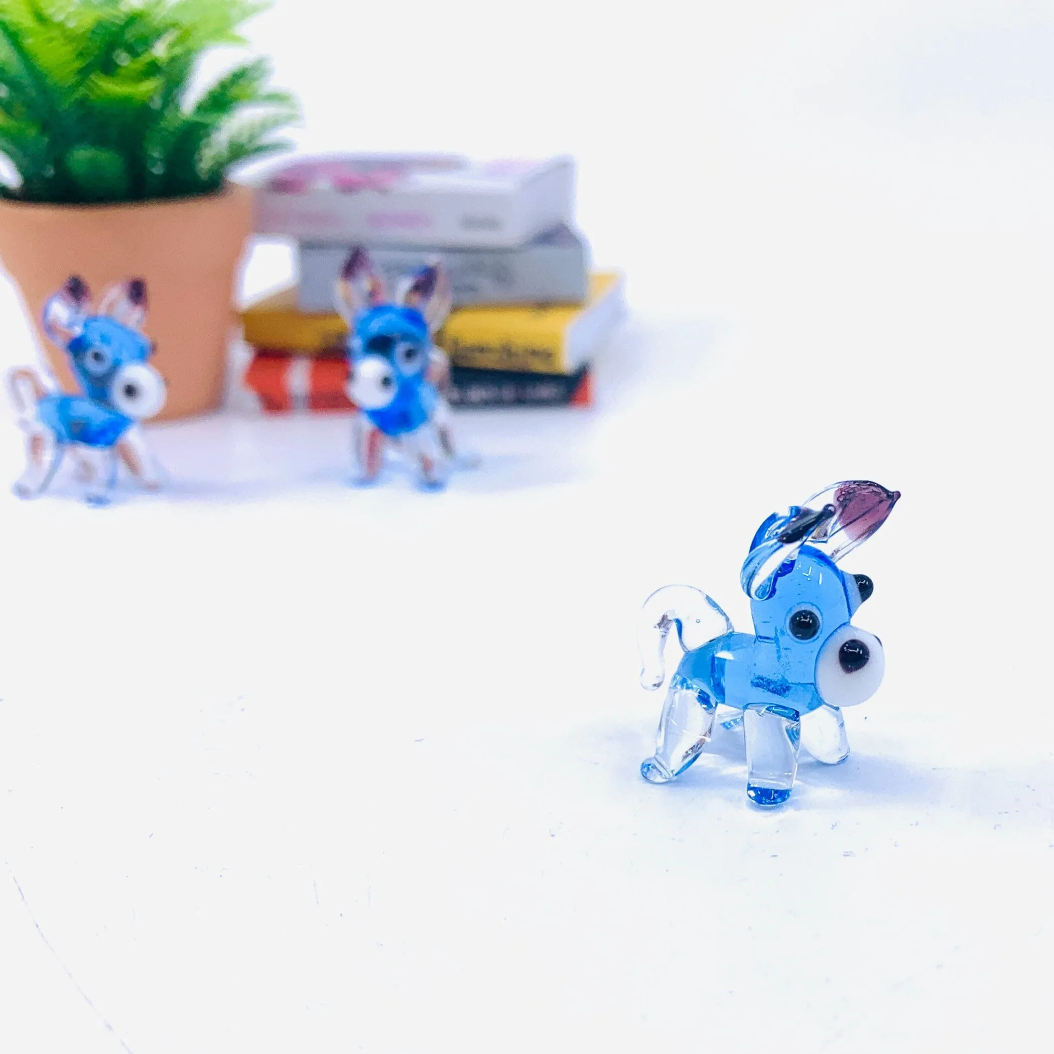 Tiny Glass Donkey 344