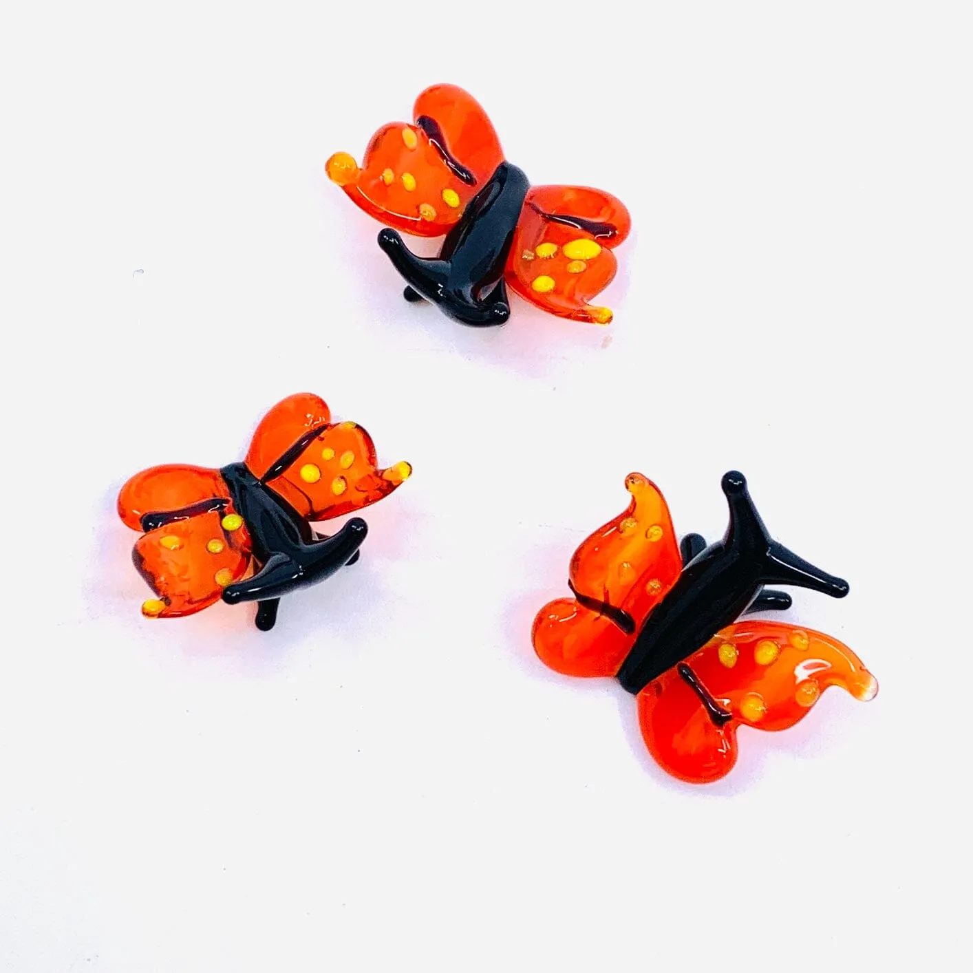 Tiny Glass Orange Butterfly 301