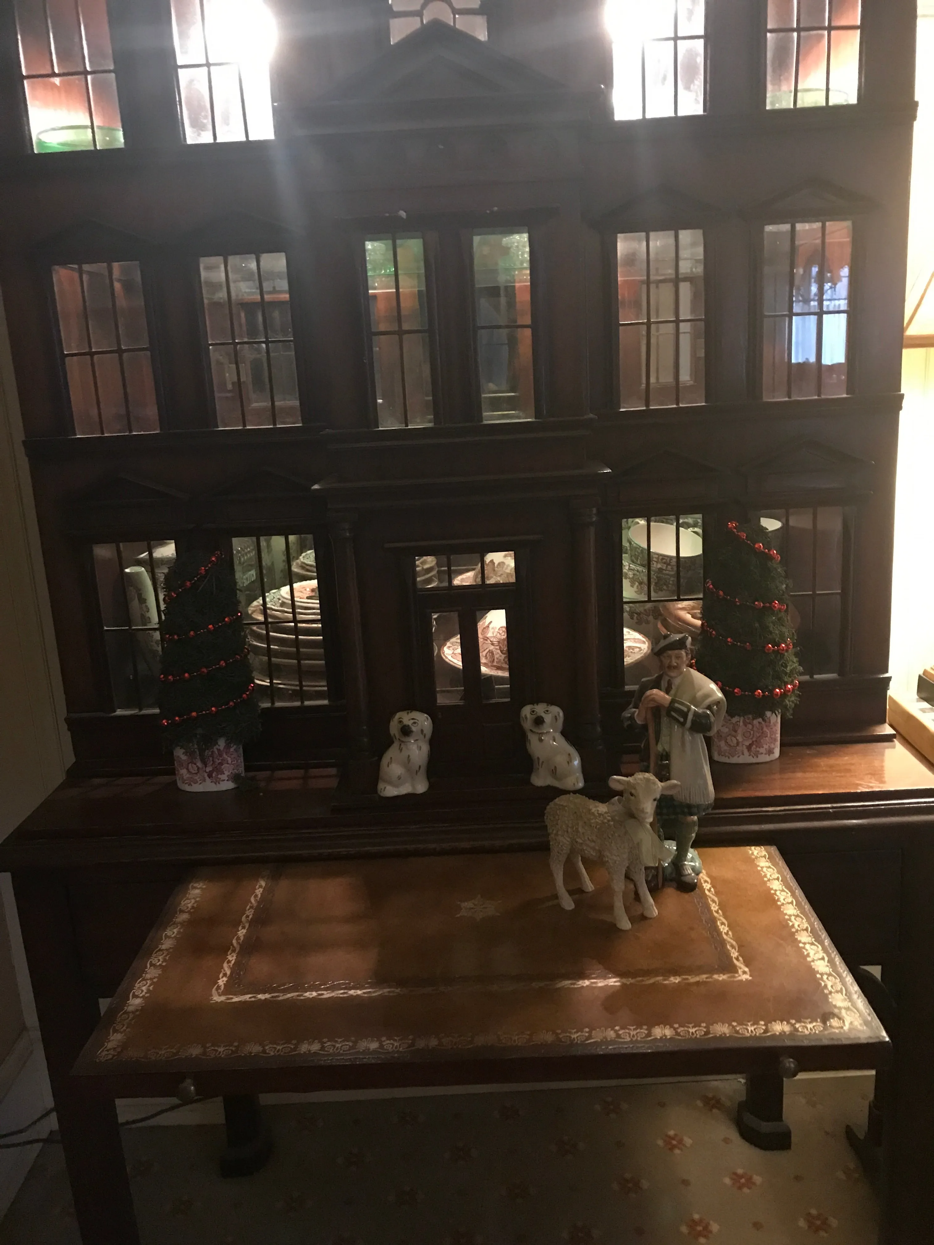 Tiny Pair Black & White Staffordshire Spaniel Wally Dog Figurines  - English Country Decor