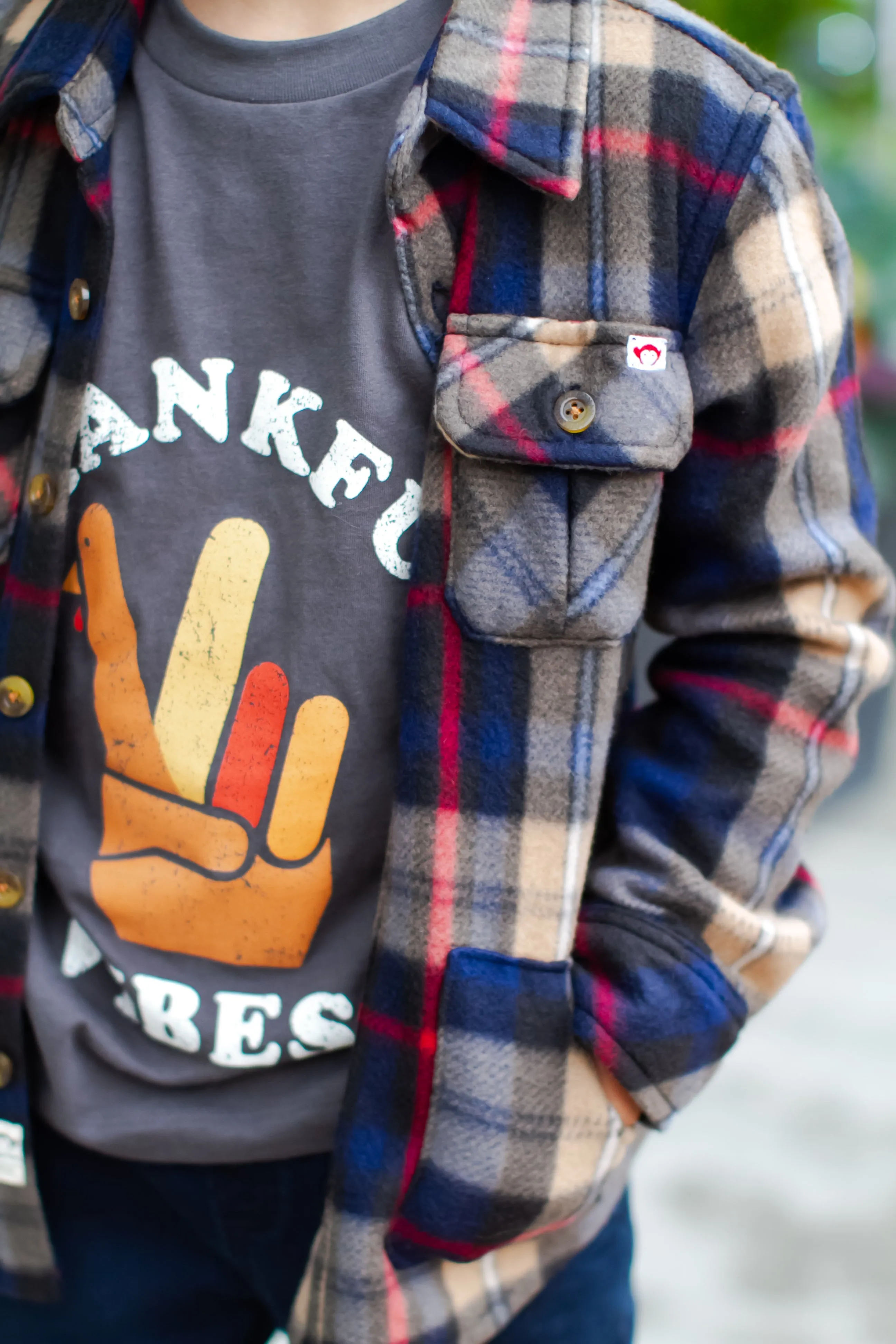 Tiny Whales - 'Thankful Vibes' LS Tee in Vintage Black (6)