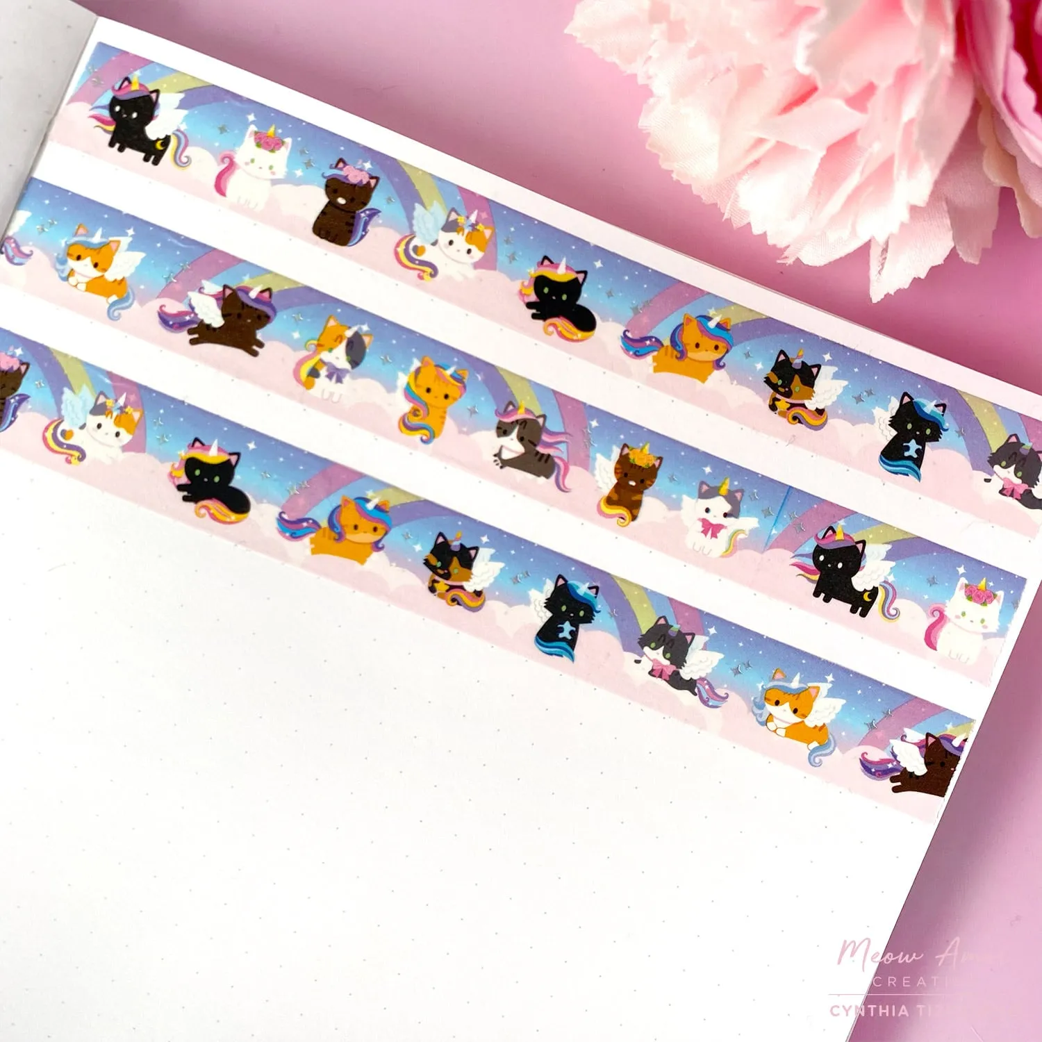Unicorn Pegasus Cats Holo Foil Washi Tape